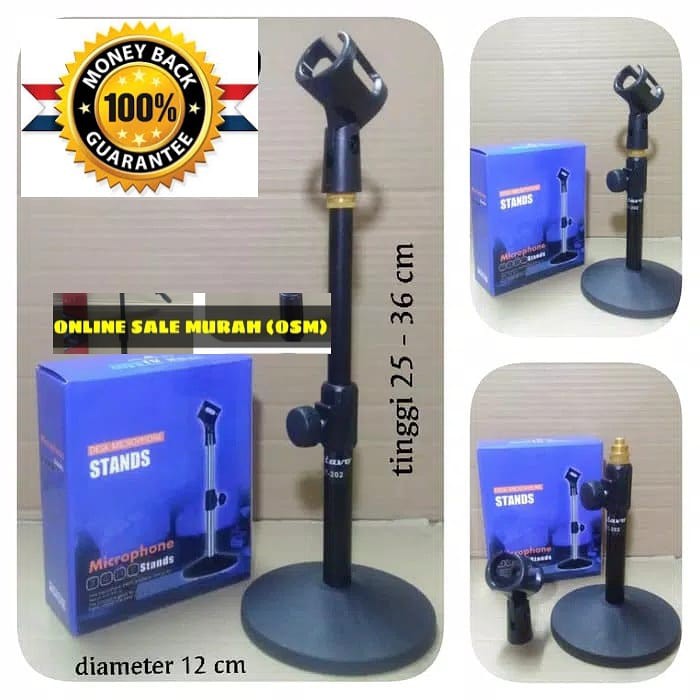 Original stand mic kaki bulat karaoke holder bundar mik TABLE tempat MICROPHONE meja gantungan mikrophone studio sound pro audio pegangan TRIPOT penopang asli GTS  BISA SEGALA JENIS MIC  TABLE STANDDING MICROPHONE tinggi 25 - 36 cm diameter 12 cm bahan m