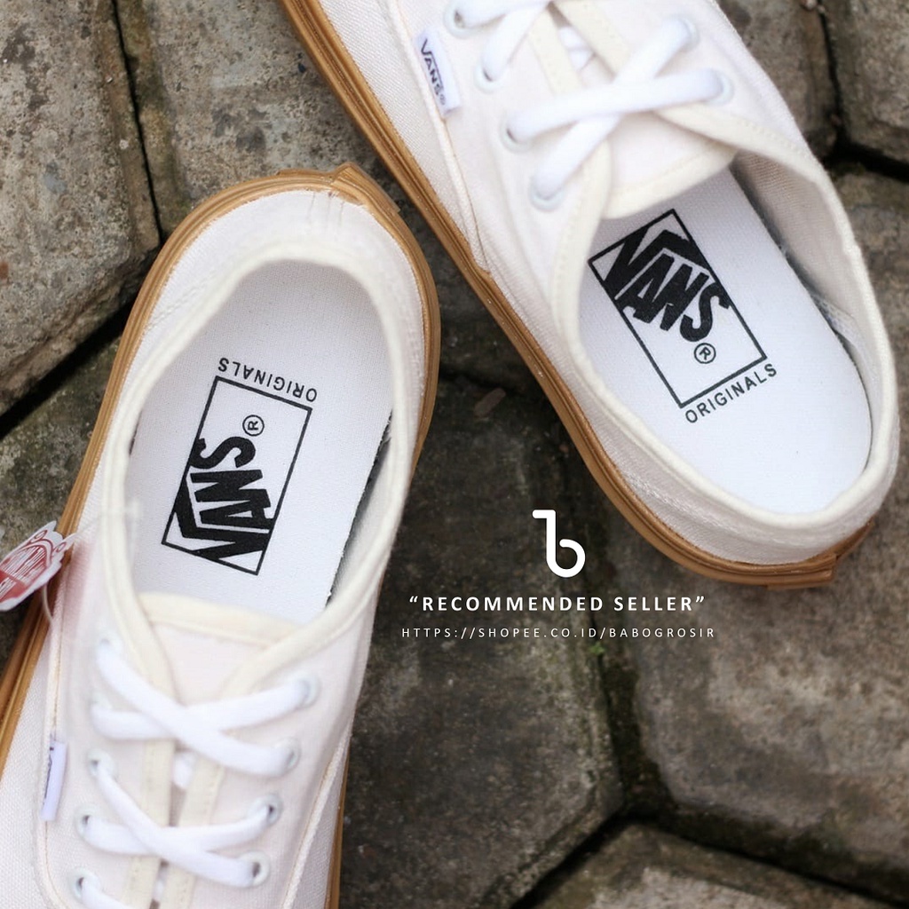 PROMO Vans Authentic White Gum, Upper Kanvas, Waffle DT, Anti Slip, Tag Made in China Premium Quality