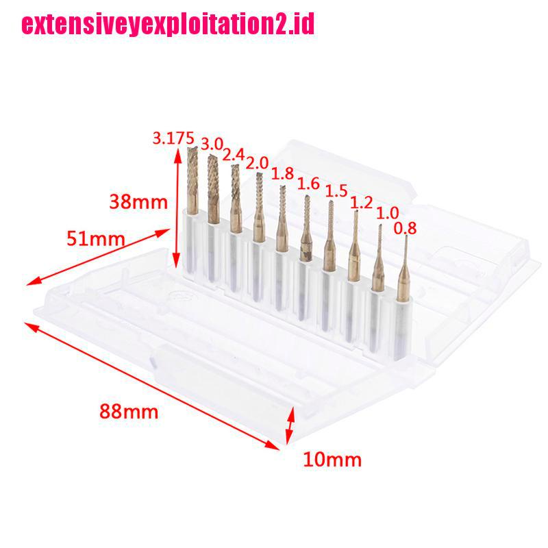 10pcs Mata Bor PCB CNC 1 / 8 &quot;0.8-3.175mm