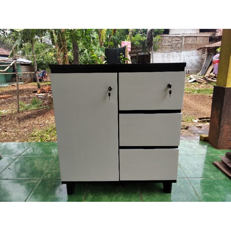 nakas laci 3+pintu 1 cat duco kombinasi matrial mahoni/jati custom