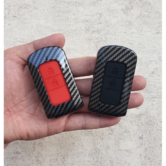 Casing Kunci Carbon Mitsubishi All New Pajero Sport Key Case Cover