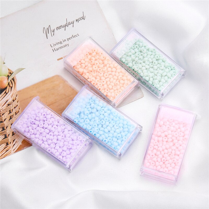 350 Pcs/Box 8/O 3 Mm Padat Matte Kaca Manik-manik Biji Macarons Buram Polandia Manik-manik Kaca untuk Anting-Anting Gelang Kalung DIY Perhiasan