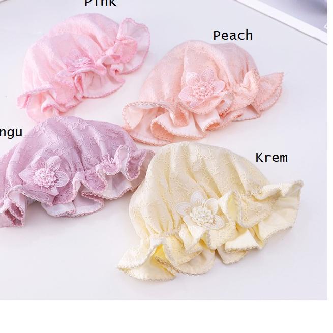 ➭ Topi Anak Cewek/Topi Bayi cewek Kupluk Pita ☟