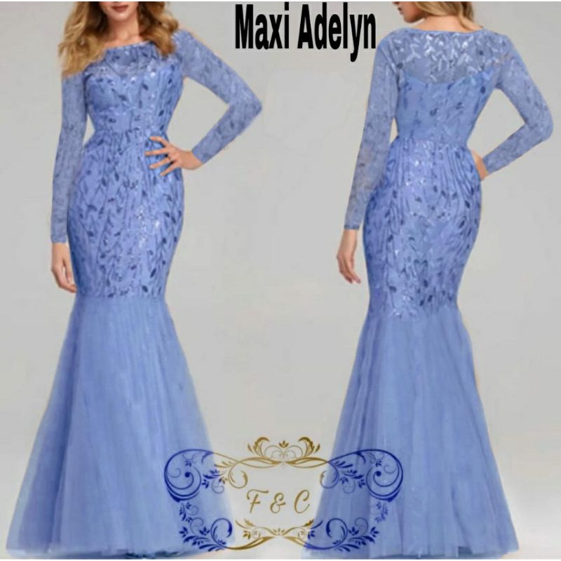 MAXY ADELYN DUYUNG MUTIARA, TILE FURING, MAXY DRESS GAUN , 4 UKURAN