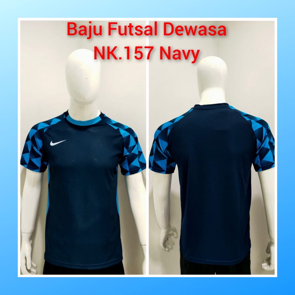 jersey futsal pria kaos sepak bola club baju atasan wanita dewasa t-shirt seragam custom jersy outfit klub olahraga kostum jarsey soccer pakaian oblong sports suit apparel NK157 navy