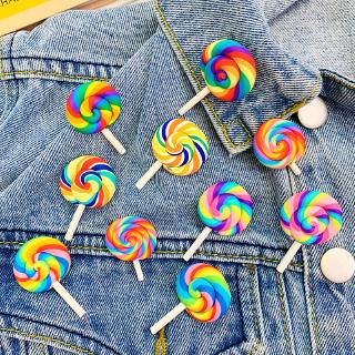 Bros Bentuk Lolipop Jepang  Bahan Keramik  Warna  Pelangi 