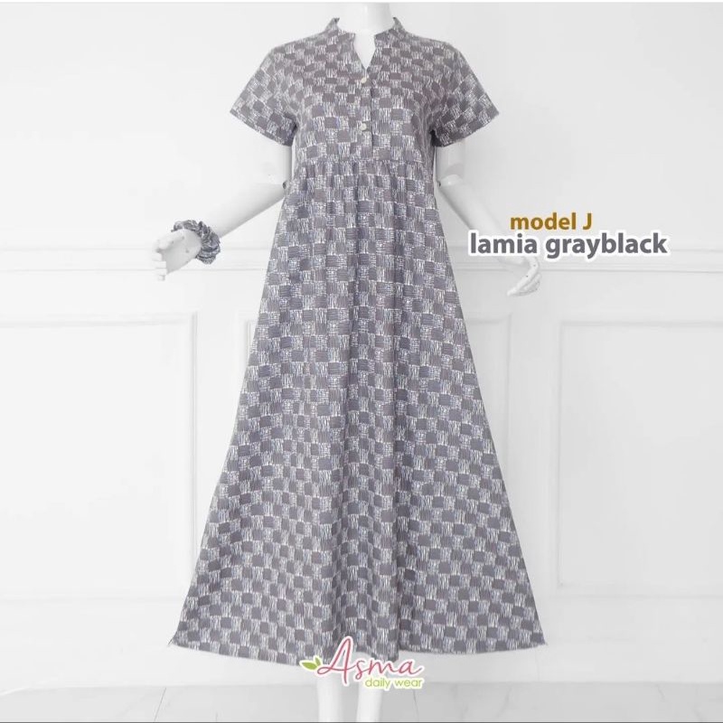 MODEL J LAMIA GRAYBLACK Homedress Daster Asma daily wear Asma dailywear Asmadailywear
