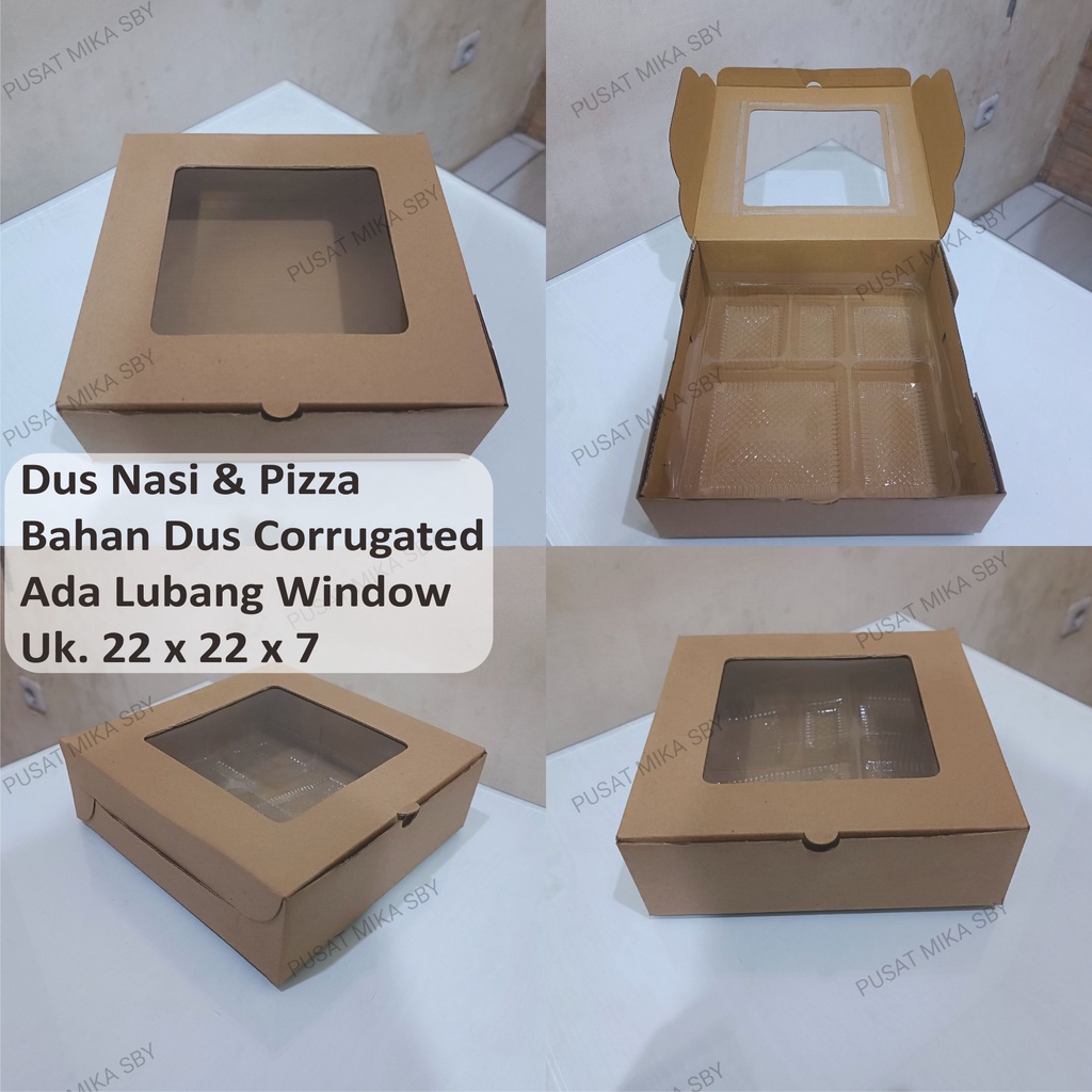 Dus E Flute ( Corrugated ) Uk. 22 x 22 x 7 Dus Pizza , dll ( Isi 50 Biji )