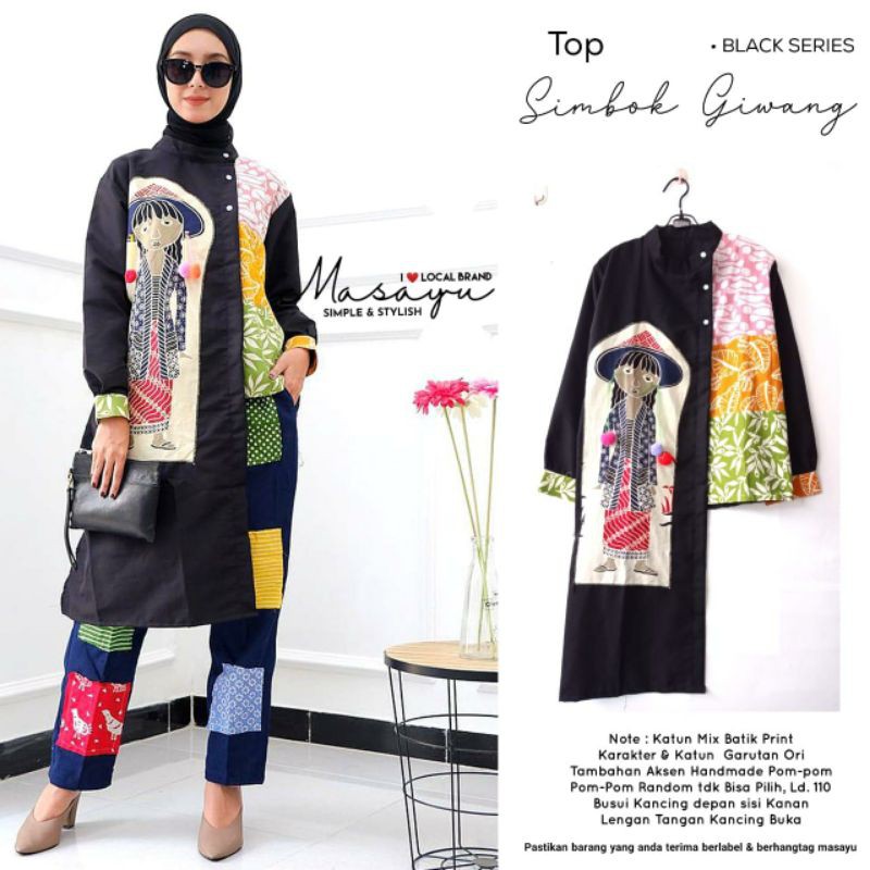 Top Batik Simbok Giwang by masayu / batik kombinasi / atasan batik
