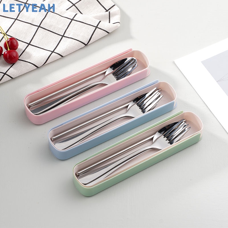 letyeah Cutlery set stainless / sendok garpu set portable / alat makan set 3 in 1