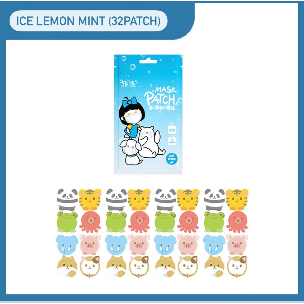 [COD] 32pcs Stiker Masker Murah Aroma Patch Karakter Lucu Wangi Lemon Mint dan Jeruk Mint