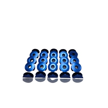 25 Bobbins + Case Spulll Spool Aluminium / Bobbins Mesin Jahit High Speed - EMAS SILVER,BIRU-5