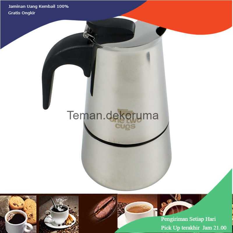 TD-AI04 One Two Cups Espresso Coffee Maker Moka Pot Teko Stovetop Filter - Z21