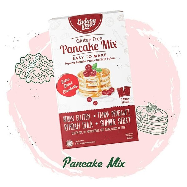 

PROMO Ladang Lima Gluten Free Pancake Mix with Cranberry toping 220grams