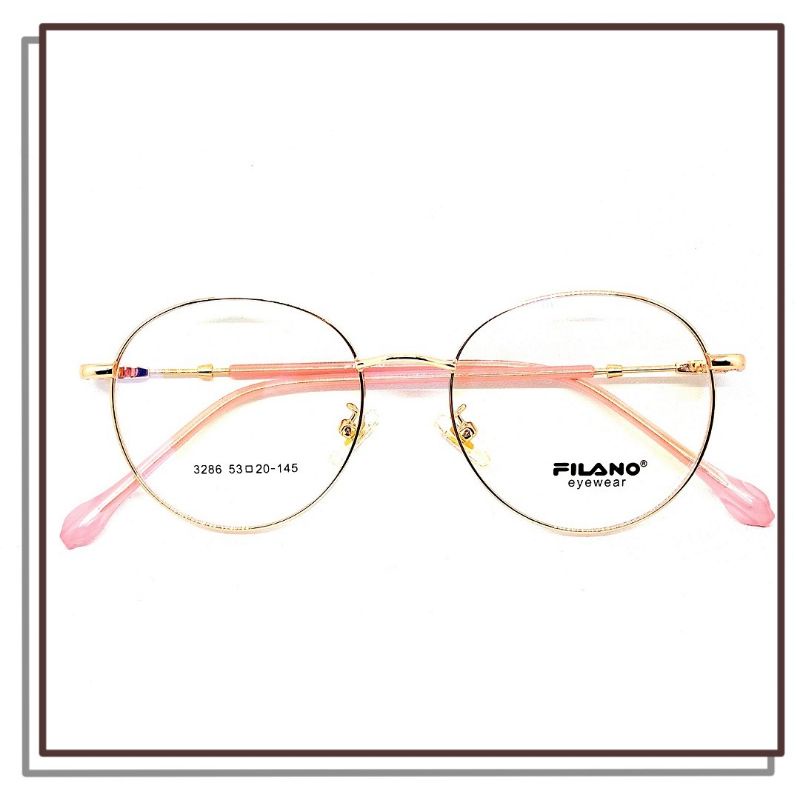 FRAME KACAMATA BULAT FILANO 3286 ROSE GOLD Kualitas Bagus Model Korea Keren Harga MURAH