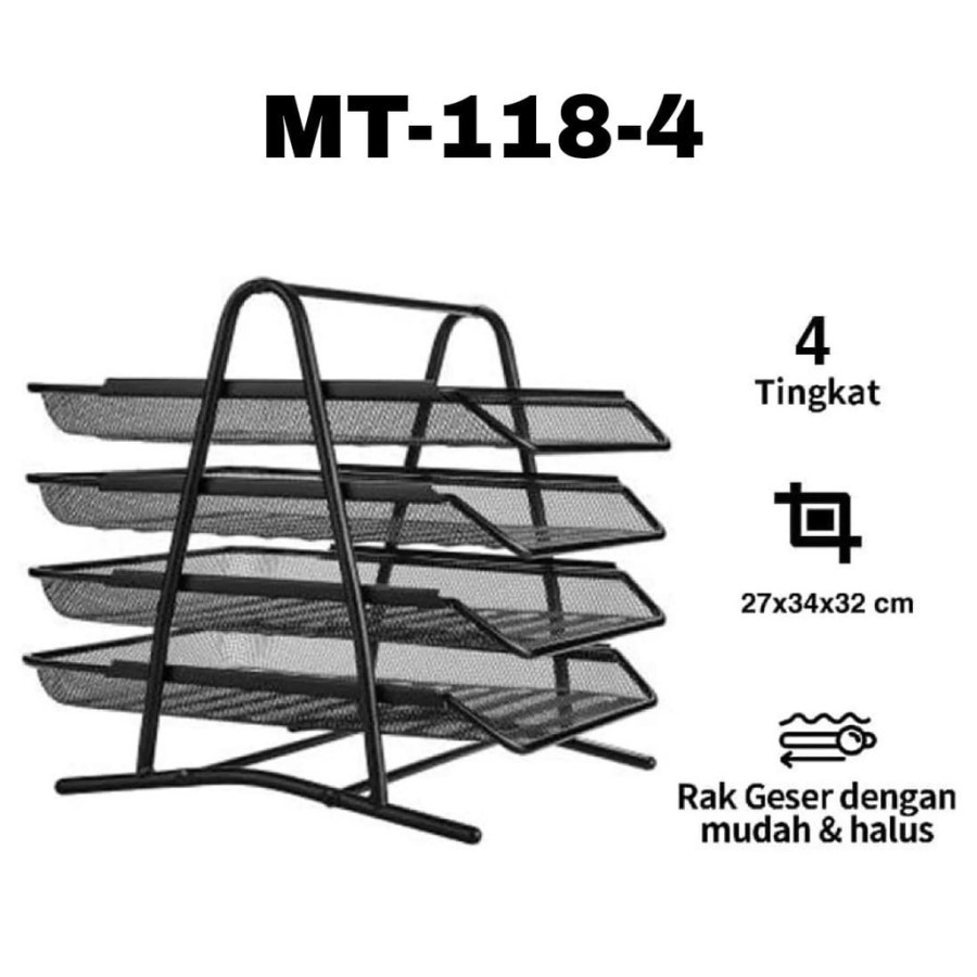 

SJS Letter Tray Besi 4 susun/Rak Dokumen /Rak Susun/Laci/Wadah Kertas