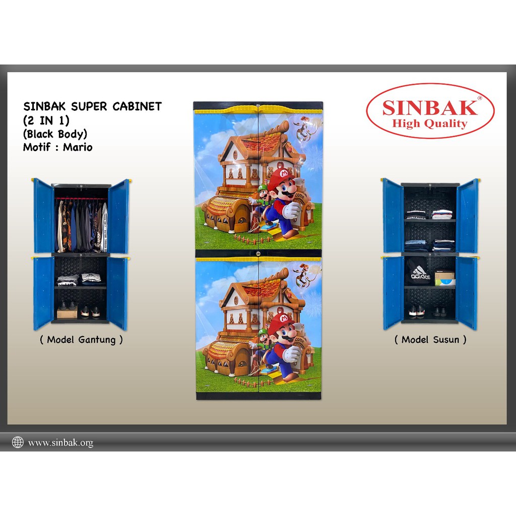 LEMARI PLASTIK SINBAK MOTIF MARIO