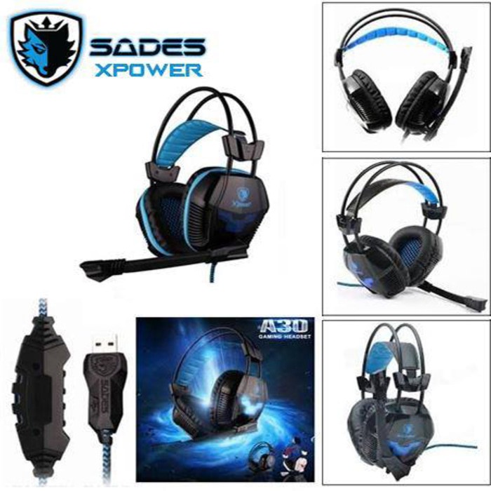 HEADSET GAMING SADES X-POWER PLUS SA-706s USB STEREO SOUND