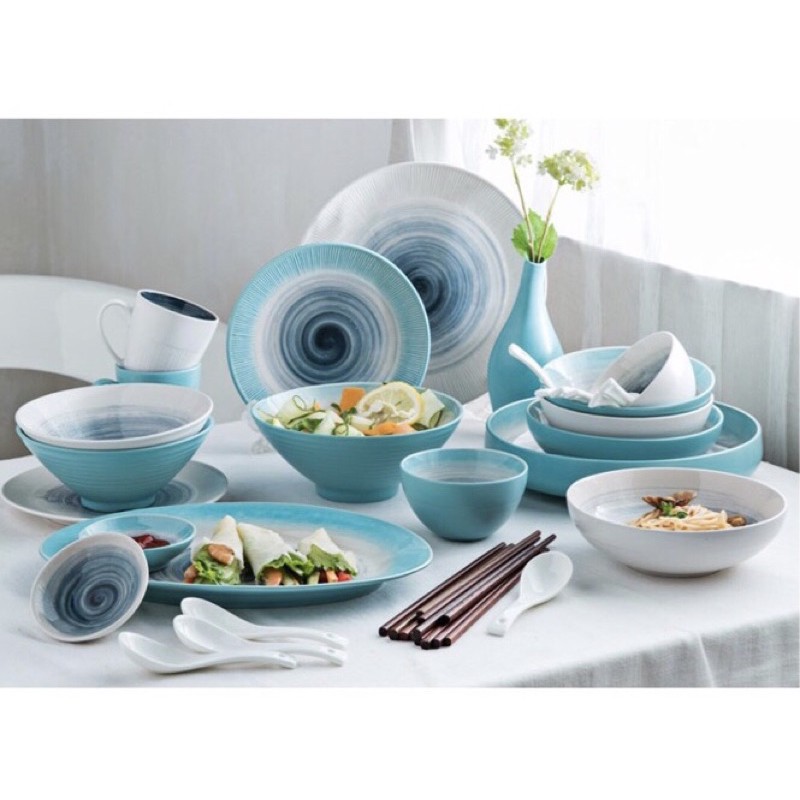 Yutensil Piring Mangkok Mangkuk Makan Keramik Nordic Style / Dining Set Plate Aesthetic Estetik Unik