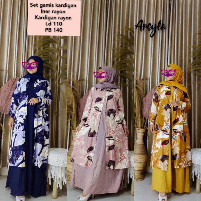 SET GAMIS AUTER by ARSYLA/ SET GAMIS KARDIGAN BY ARSYLA