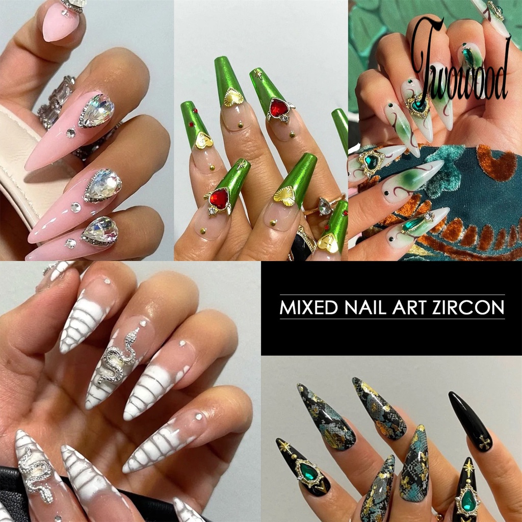 1 Kotak Ornamen Kristal Berlian Imitasi Glitter Bentuk Hati Multi Fungsi Untuk Nail Art