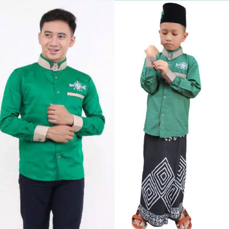 Baju Koko Couple Ayah Anak, Kemko Ayah Anak, Couple Koko Kemeja Kemko NU