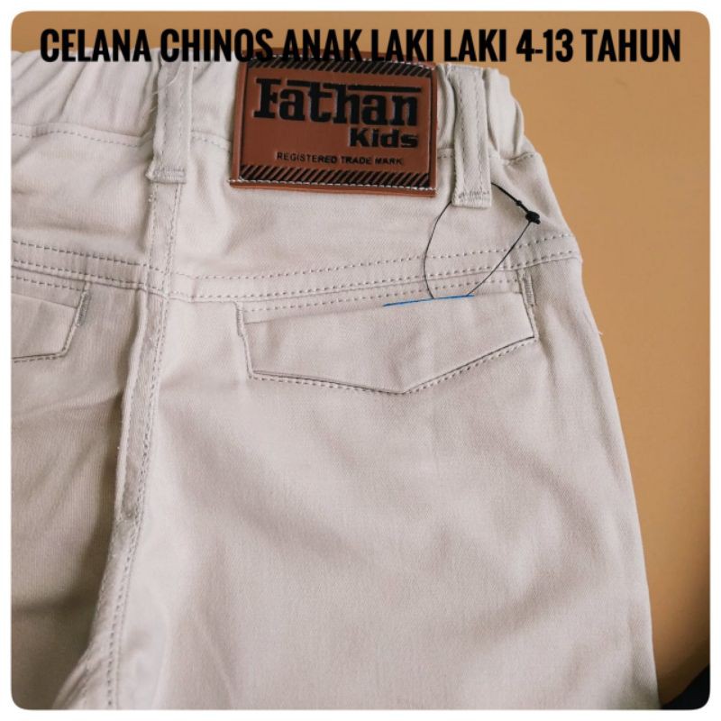 Celana Chinos Anak laki laki 4-12 Tahun Bahan Katun Kampas Model Chino