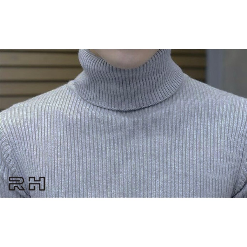 SWEATER RAJUT PRIA TEBAL TANGAN PANJANG TURTLENECK SALUR KERAH TINGGI SWITER KERAH LIPAT RH