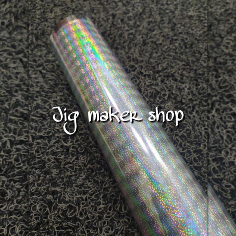 hologram hot stamping foil metal jig lure, USA/ CROWN ORIGINAL, lebar 20cm- motif rintik hujan