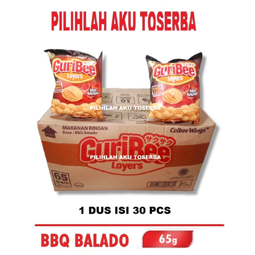 Guribee Layers BBQ Balado 65 gr - ( HARGA 1 DUS ISI 30 PCS )