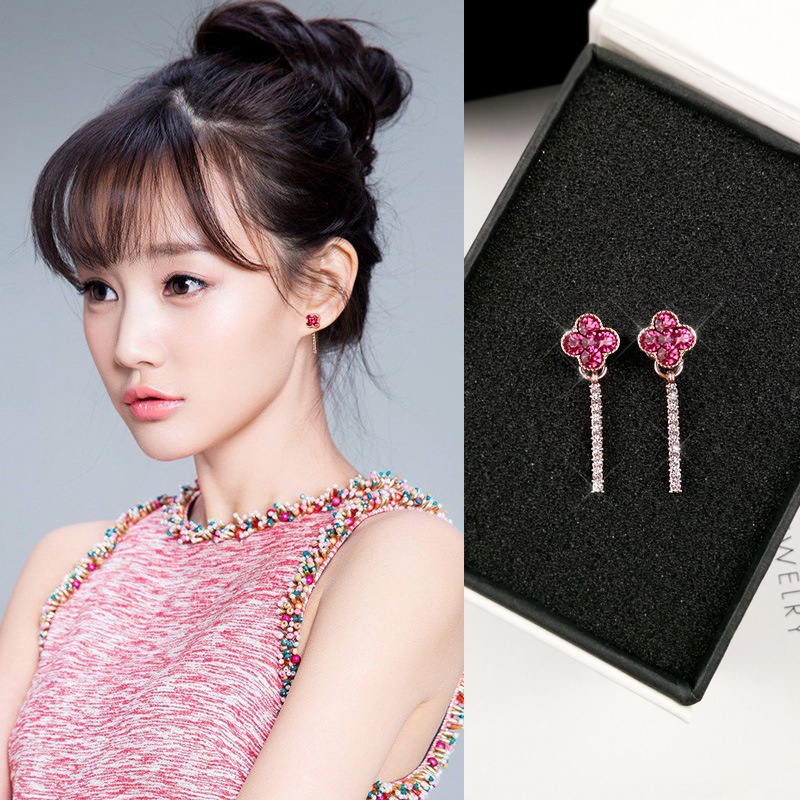 Gaya Korea penuh permata anting-anting anting-anting wanita elegan liar anting-anting panjang pribad