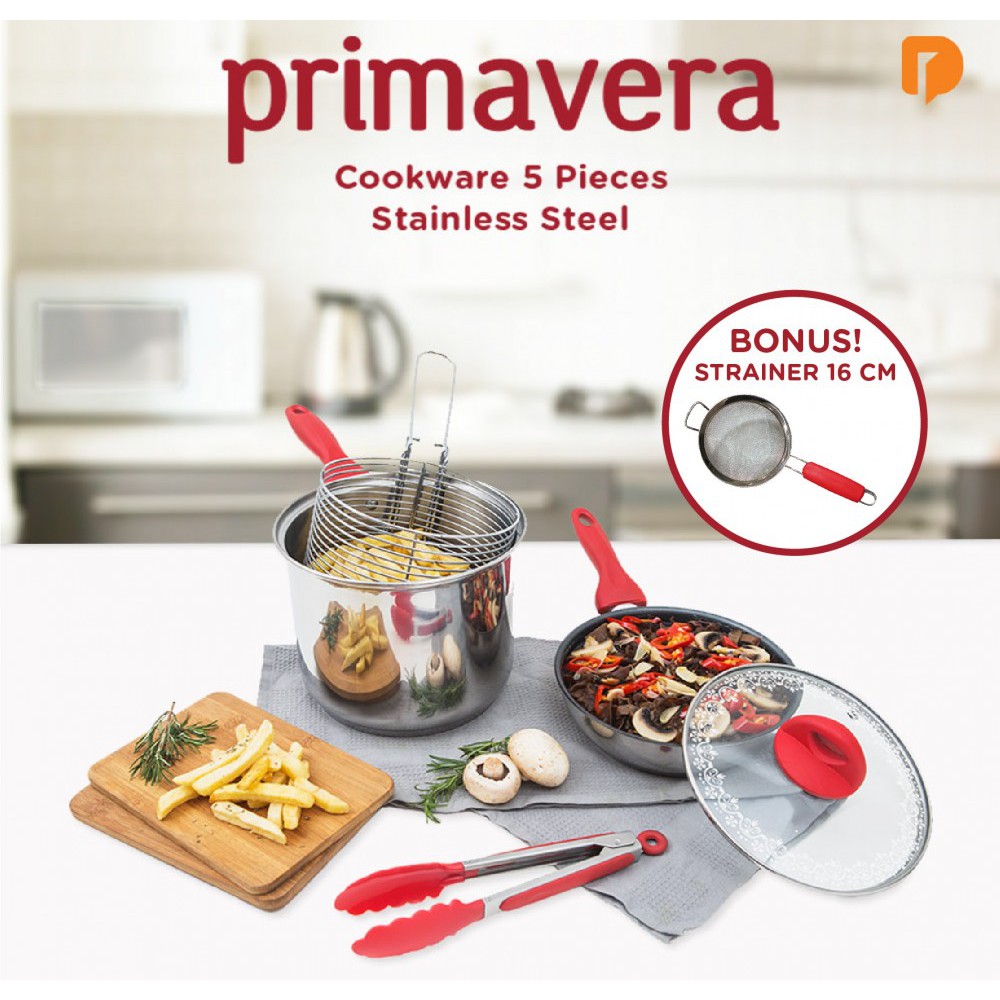 Primavera Cookware 5 Pieces Stainless Steel Primavera Cookware 5 Pieces Stainless Steel