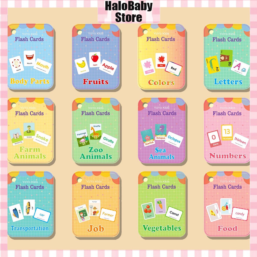 Halobaby Flashcard mainan edukasi Anak / Kartu Balita Belajar Membaca flash card