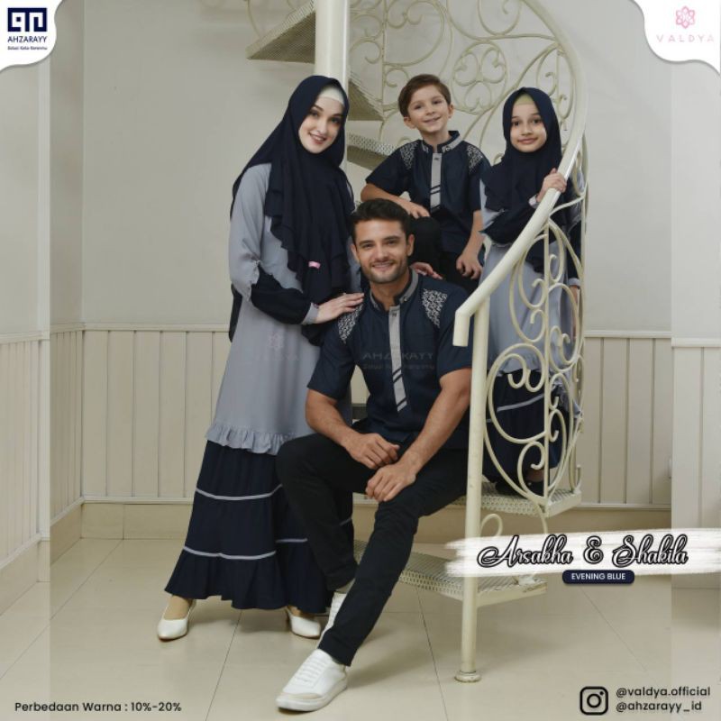 FAMILY SET ARSHAKA SHAKILA BY AHZARAYY VALDYA/EVENING BLUE