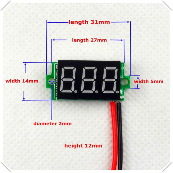 0.36'' Professional LCD digital voltmeter DC 4.5-30V Red LED