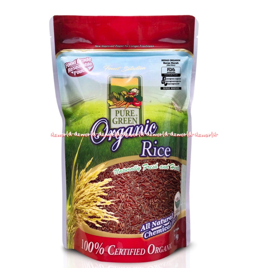 Pure Green Organik Rice 1kg Beras Merah Beras Organik Red Rice Puregreen Organic Red Rice Pure Gren