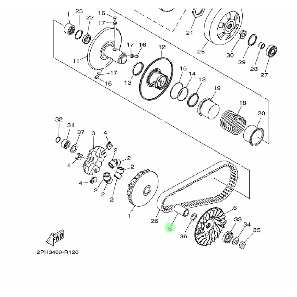 COLLAR BOS BOSH RUMAH ROLLER ROLER MIO M3 S Z GEAR 125 - MIO J SOUL GT FINO FI XRIDE 115 ORIGINAL YGP 54P-E7674-00