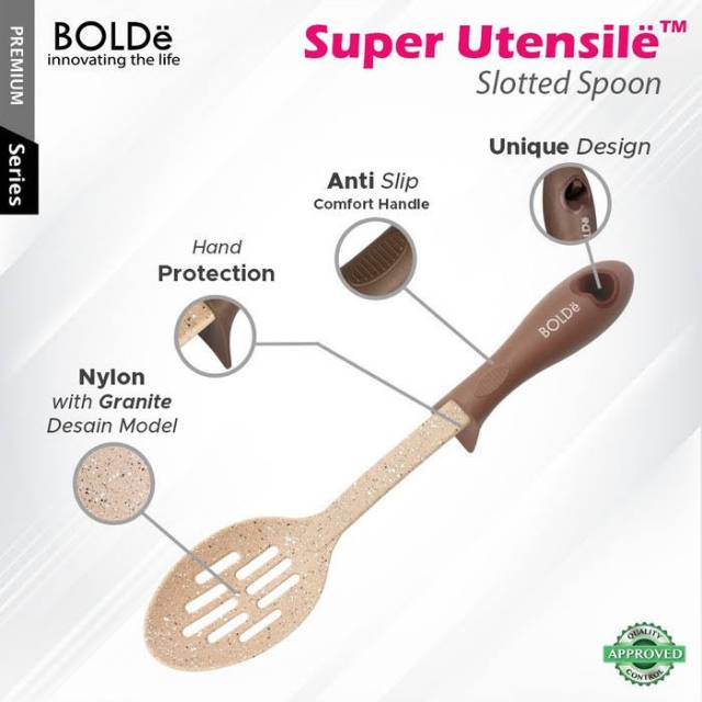 BOLDe SLOTTED SPOON BEIGE / spatula masak / spatula nilon