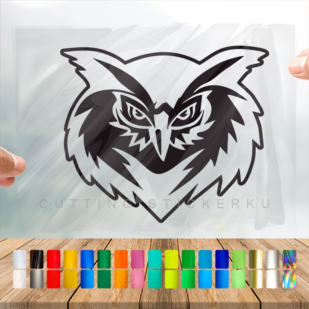 Cutting Stiker Burung Hantu Owl Variasi Motor Mobil Sticker Timbul Keren Nyala Dasbor Spakbor Visor Body Kaca Helm Laptop Hologram Reflective Tahan Air Bodi Samping Nama Jepang Scoopy Vario Beat NMAX PCX Vespa Aesthetic Pickup Anime Windshield