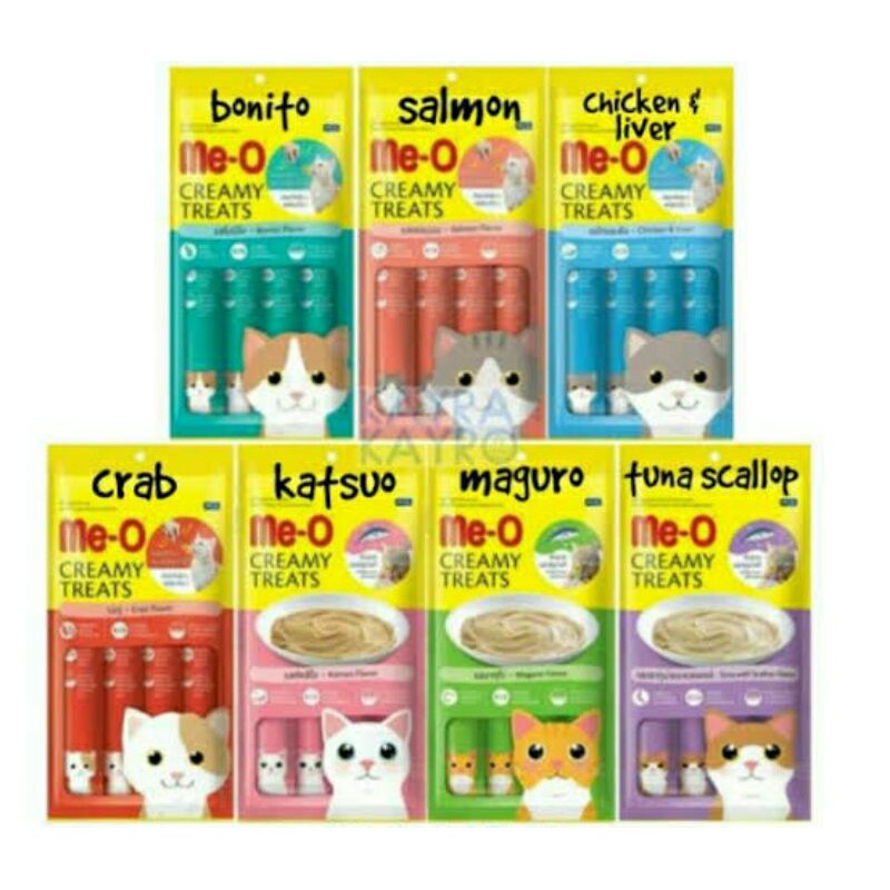 Meo 1 pack 4 x 15 gr Me-o Creamy Treats Makanan Kucing Catfood Cemilan Vitamin Penambah nafsu makan