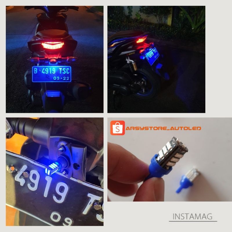 Lampu Led senja Motor Mobil T10 7014 11 titik Sein Mundur Super Terang Beat Vario Mio Garansi-1