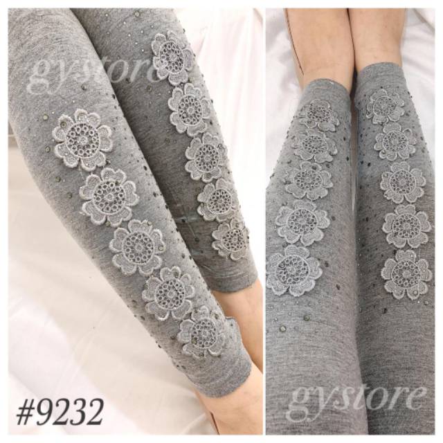 Legging Tebal Mote Brukat Import