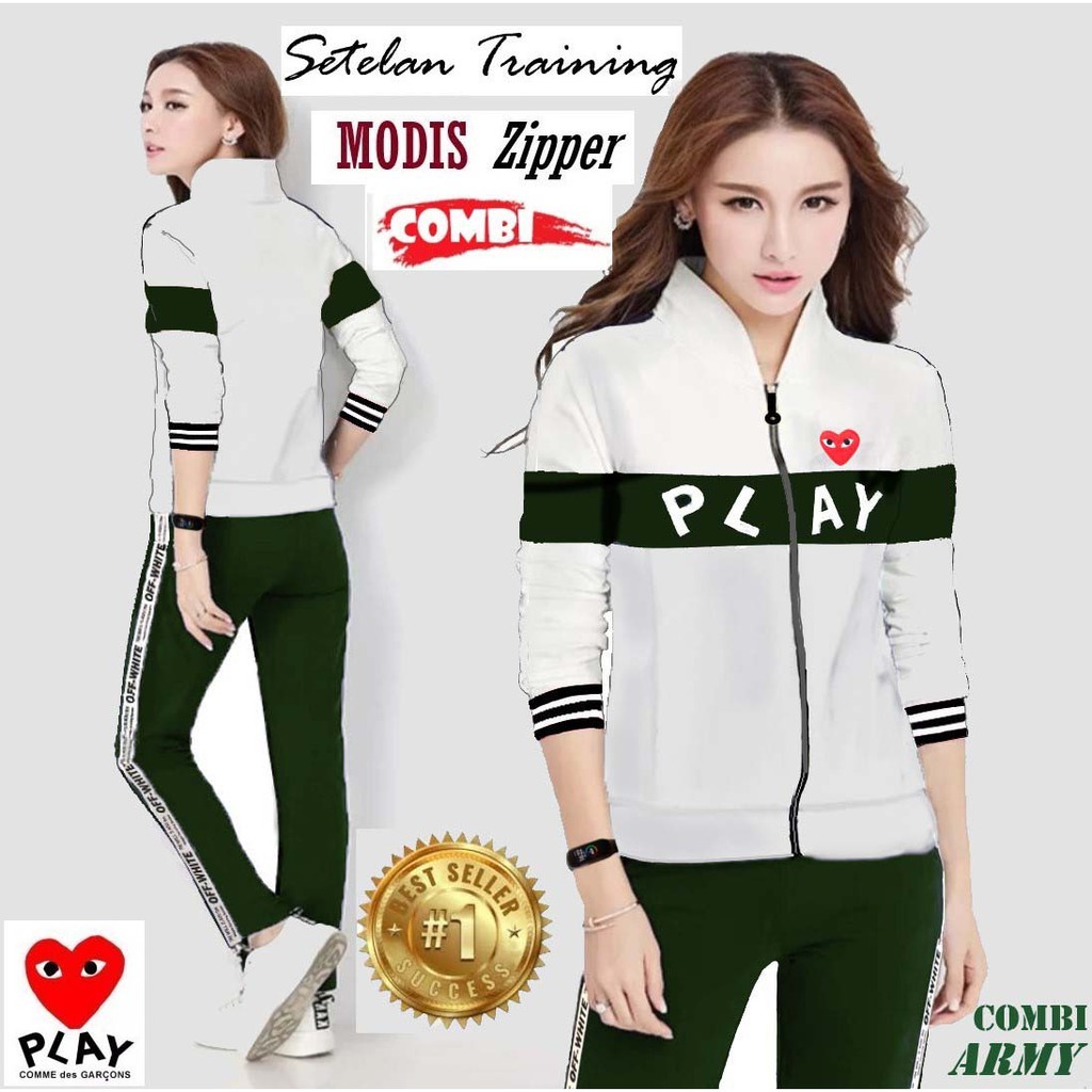 LVB Setelan Training Zipper Wanita/Track Suit Wanita/Setelan Olahraga Wanita/Uk.L-XL PLAY ZIPPER COMBI