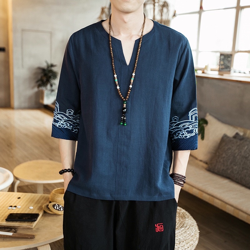 KAOS LINEN VINTAGE JEPANG PRIA WANITA JEPANG KOREA BIG SIZE M-5XL JY14