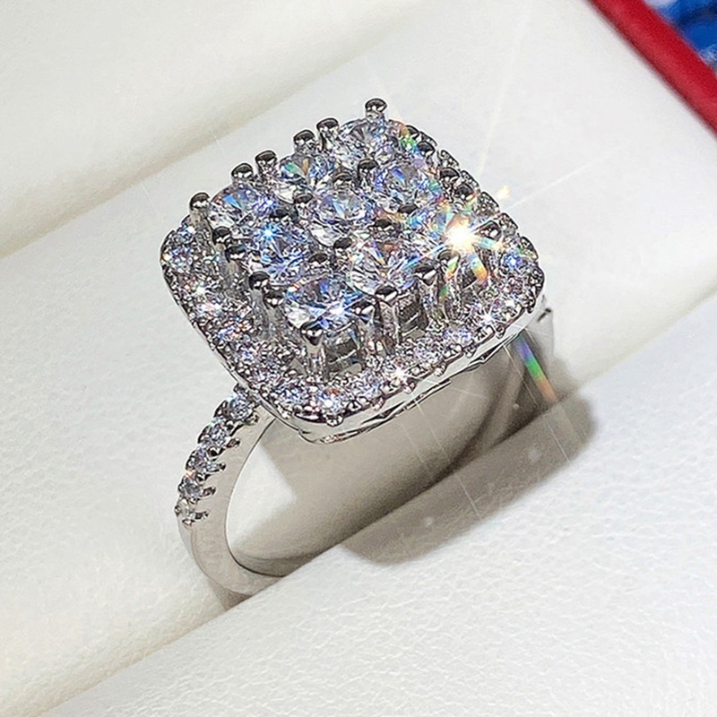 Cincin Cubic Zirconia Bling Untuk Wanita