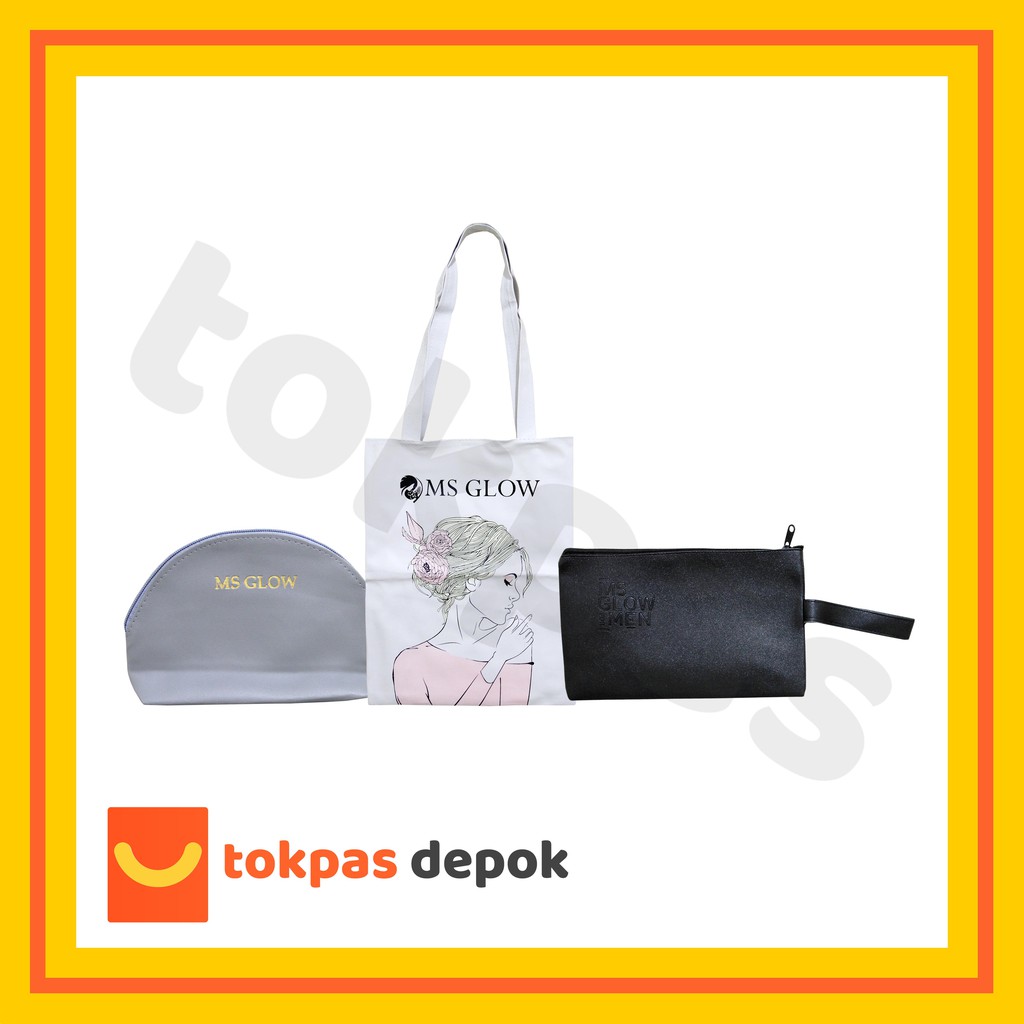 Pouch / Tote Bag MS Glow / Tas Tempat Skincare Make Up Kosmetik MS Glow
