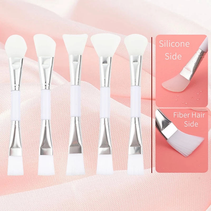 [1Pc Double-Ended Handle Knife Type Silicone Wool Fiber Mask Brush ][Face Professional Brushes][Beauty Makeup Tools]