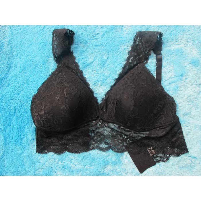ready esmara blk lace wirefree bra size l fit to bra 36cd 38bc full label