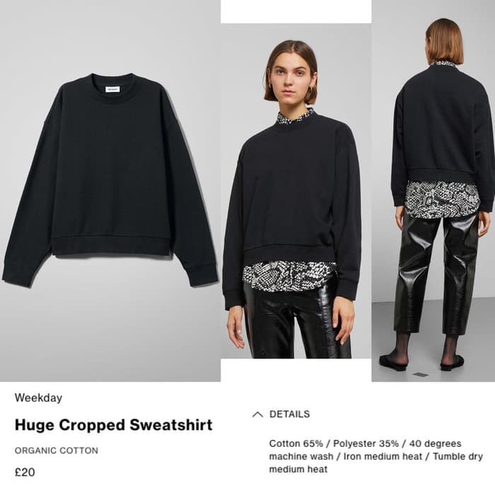 weekday huge cropped sweatshirt