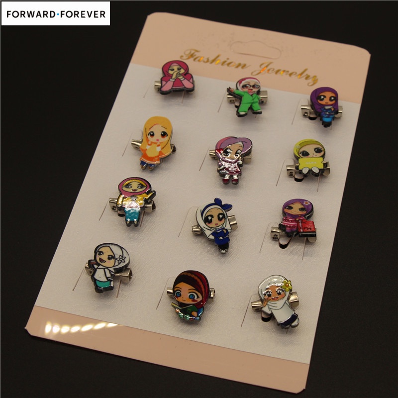 12pcs cartoon character cute personality creative badge coat brooch